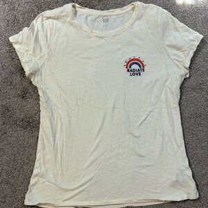 GAP, L, Cream "Radiate Love" t-shirt